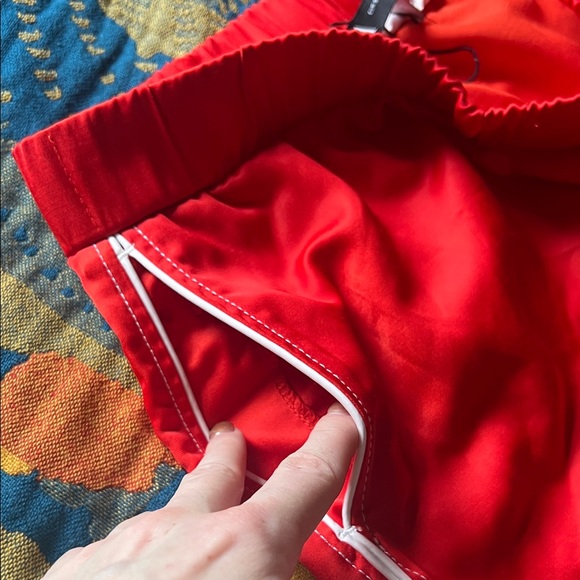 Zara Retro Red Shorts with White Piping - Picture 10 of 10